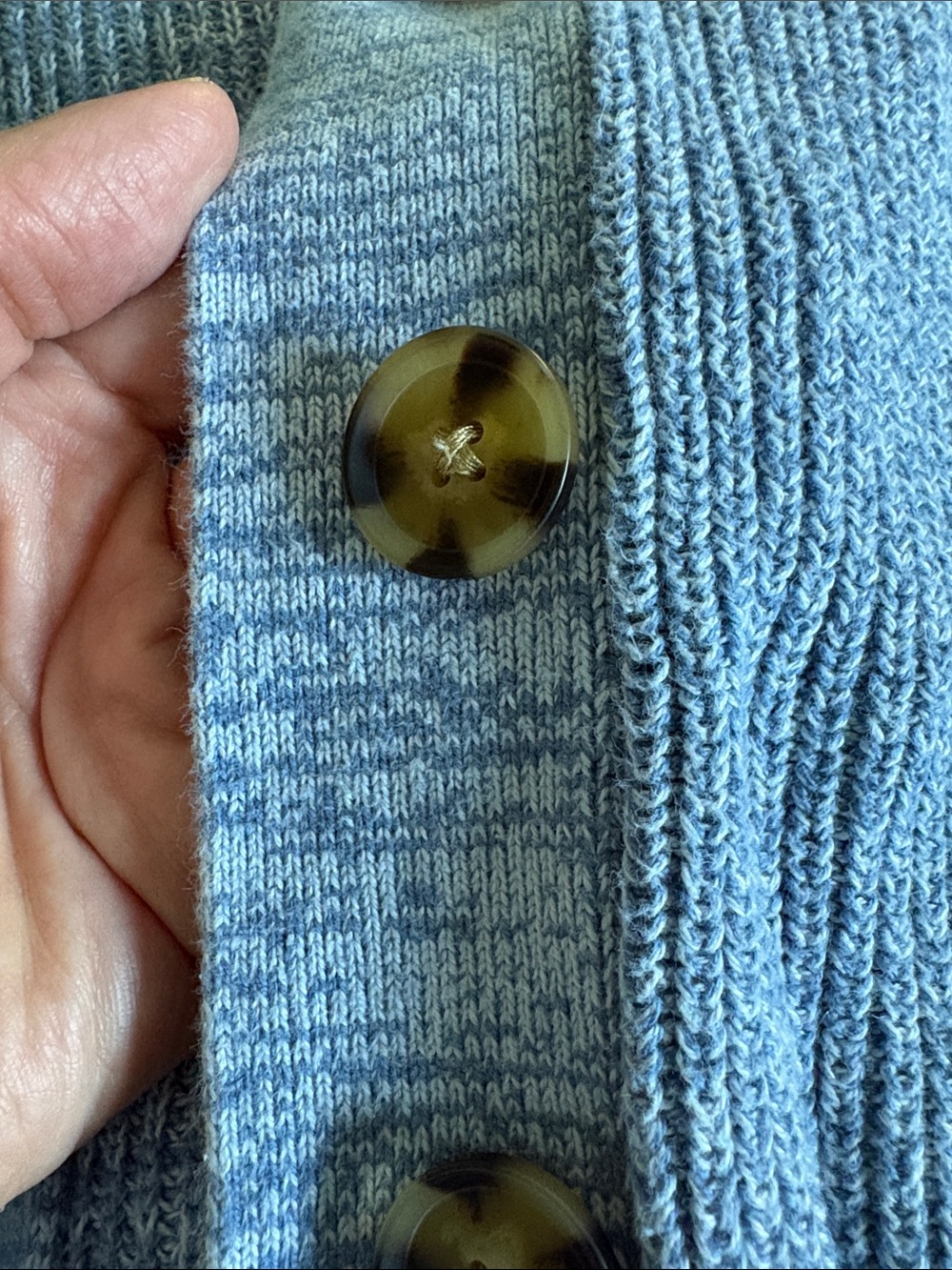 GAP Heather Blue Button-Front Ribbed Cardigan - Picture 4 of 4